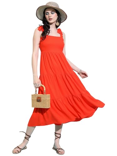 Image of Tokyo Talkies Women's Sleeveless Shoulder Straps Solid Dresses | Stylish| Casual