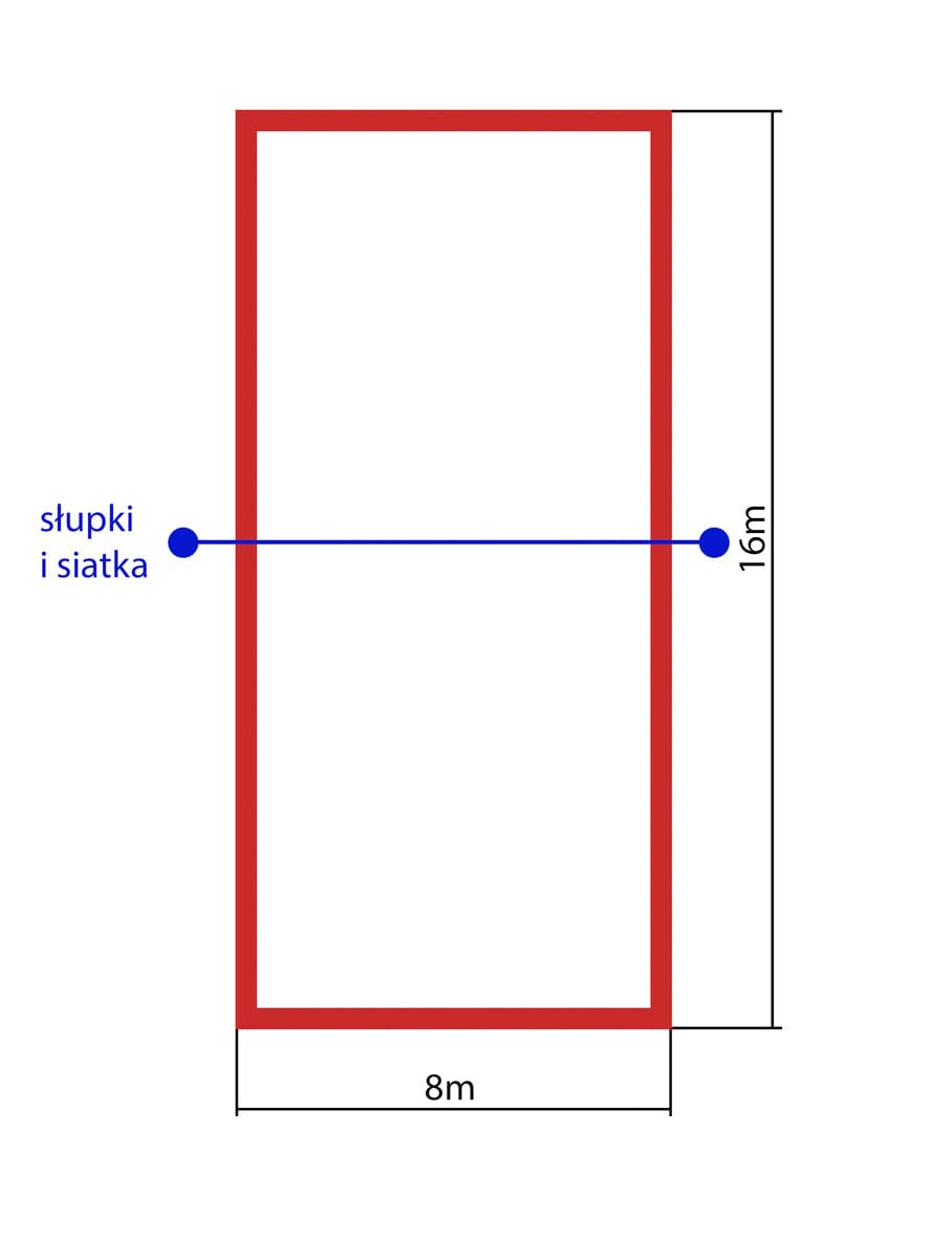 Líneas de Voleibol Ankerhaken 16x8m Azul