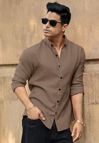 Image of Zilcon Cotton Bland Shirt Collar Half Sleeve Regular Fit Casual Shirt for Man| Cotton-Linen Type Casual Shirt for Men | Casual Wear Shirts for Men