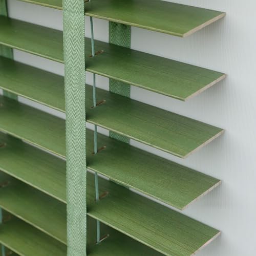 Persianas Venecianas de Madera para Ventanas, Lamas de 50 mm, Persiana Horizontales Veneciana Interior Estores Cortinas Privacidad/Opaco/Aislantes Térmicas con Cordón(H)