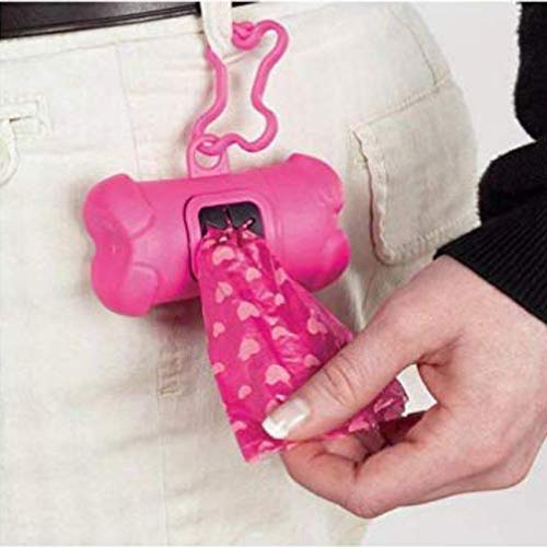 Sage Square Bone Shaped Pet Dog Waste Bag Holder - Plastic Garbage Bag Dispenser Carrier Case -1 Piece Color May Vary