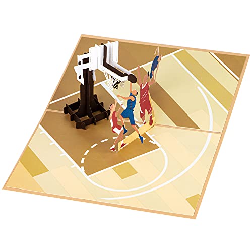 Basketball Pop Up Card, Blank Handmade 3D Sports Greeting With Envelope For Happy Birthday, Father's Day, Anniversary, Valentine's For Him Boy Men Dad Husband Boyfriend Brother Son Nephew Kid Friend #TOP3