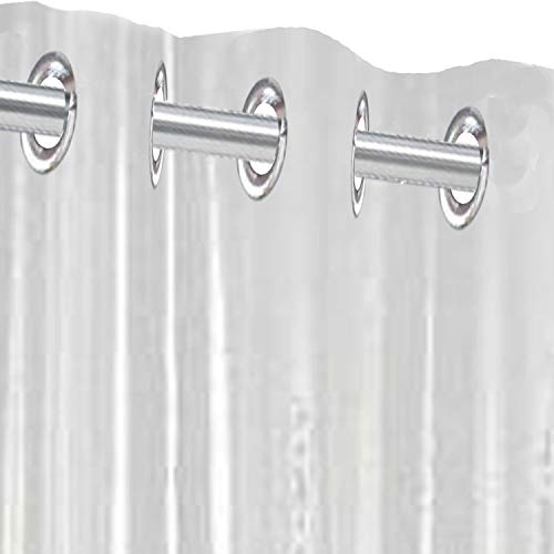 Image of Kuber Industries 30 MM PVC AC Curtain|100% Water Proof Transparent Curtain|Eyelet Rings & Quick Water Release|Size 9 Feet