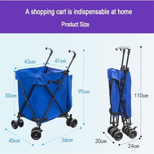 Carrello pieghevole resistente con ruote, portatile, da giardino, per un facile trasporto di casse e attrezzi da esterno, perfetto per carichi pesanti