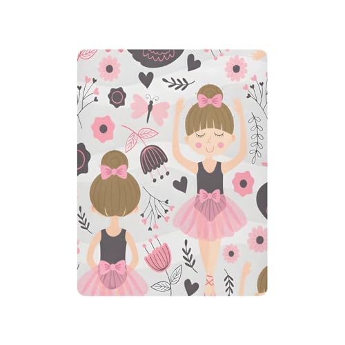 Image of Cute Ballerina Girl Crib Sheets Stretchy Portable Sheets for Baby Toddler Breathable Soft Crib Mattress Sheet for Girls Boys