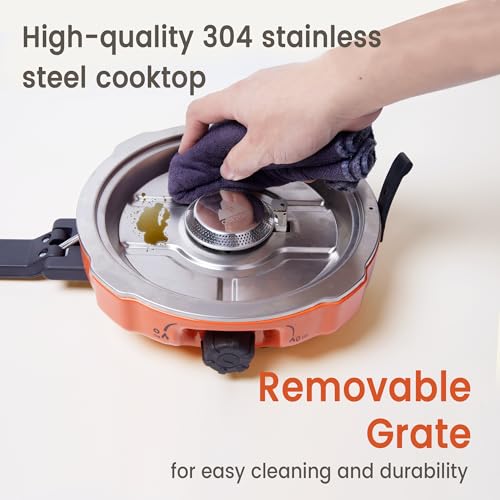 Cofiyard 20,000 BTUs 2 Burner Propane Camping Stove, Portable Folding Camp Stove with Adjustable Burners, Regulator and Carrying Bag, Dual Gas Stoves Easy Carrying Handle for Tailgating, Camping, BBQ