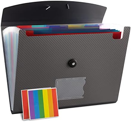 Expanding File Folder File Organizer 13 Pockets File Organizer Accordion Filing Folder Expandable File Folder for Documents Aesthetic Paper Organizer Folder for Work, School, Home, Office, Grey