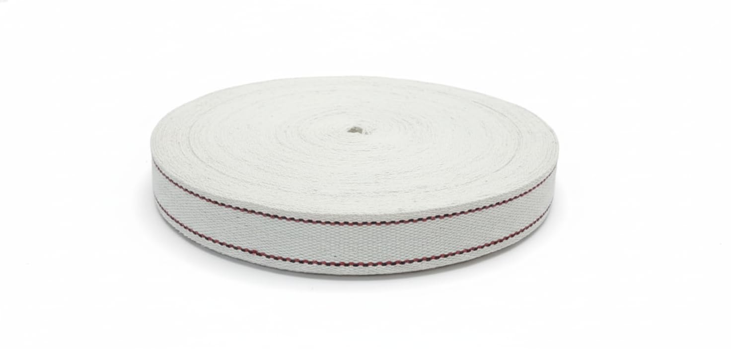 BASRAH NIWAR Cotton Niwar, Narrow Woven Fabric Tape for 4x6 Feet Khat, Palang, Bed - 2 Inch (65 Meter,2.500Kg,White)-image-41