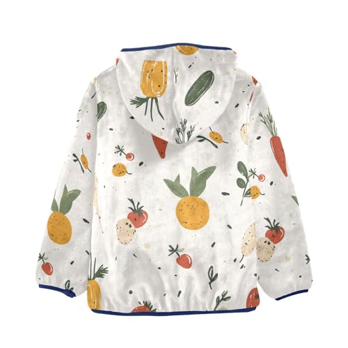 Vegetables Girls Fleece Jacket Girls Fall Jacket Girls Zip Up Hoodie Girls Sherpa Jacket 2-10T2