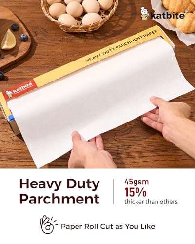 Katbite CA-3850ROLL-60MX2-1 Parchment Paper Roll For Baking, 2 Pack Of 15 In X 210 Ft, Heavy Duty Cooking Paper For Baking Bread, Cookies, Non-Stick For Oven, Air Fryer, Steamer thumb #2