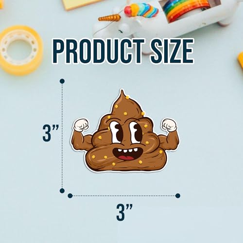 Image of 3PCS Potty Training Sticker for Kids | Funny Poop Emoji Sticker, Waterproof Vinyl Decals for Notebook, Water Bottles, Scrapbooking, Potty Training
