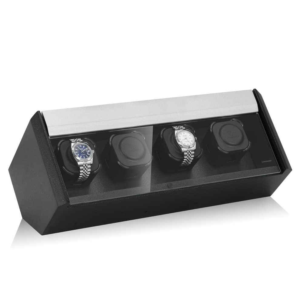 Uhrenbeweger Carat für 4 Uhren Watch Winder for 4 Watches Black