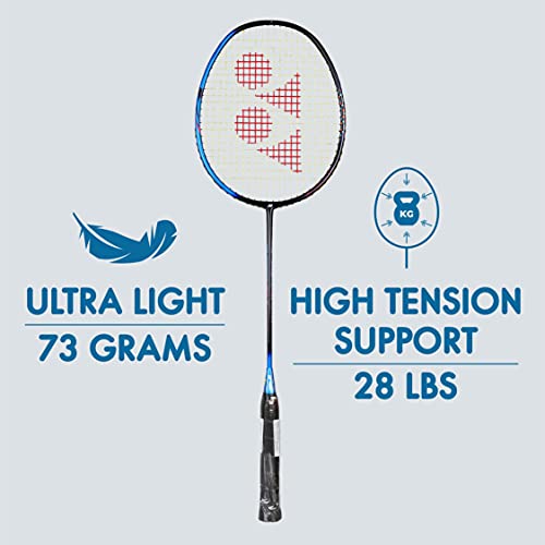Image of Yonex Nanoray Light 18i Graphite Badminton Racquet with Free Full Cover (77 Grams, 30 lbs Tension) & Graphite Badminton Racquet Smash (White & Navy BlueG4, 73 Grams, 28 lbs Tension)