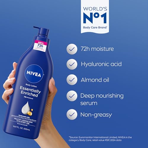 NIVEA Essentially Enriched Body Lotion, Value Pack, 2 x 16.9 FL OZ - image 3