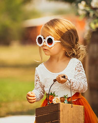 2Bunnies Girls Rose Lace Back A-Line Tutu Tulle Party Flower Girl Dress2