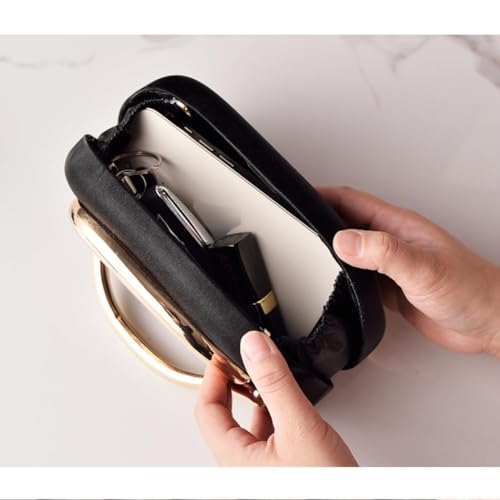 Image of Acrylic Clutch Purse for Women Classic Round Acrylic Evening Handbag Vintage Metal Handlebars Bag for Wedding Party Prom