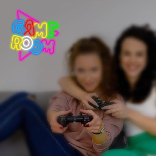 Image of LED Game Sign Game Zone Neon Signs Gaming Room Wall Art Decor Man Cave Lights Signs Gamer Home Bedroom Decoration USB Powered Brightness Adjustable