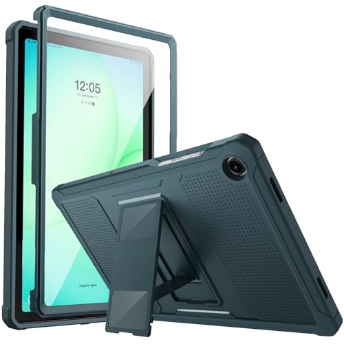 Image of MoKo Shockproof Case Fit Samsung Galaxy Tab A11+ Plus / A9+ 11 Inch | Full Body Rugged Stand Back Cover with Built-in Screen Protector for Galaxy Tab A11+ / A9+ Tablet, Midnight Green