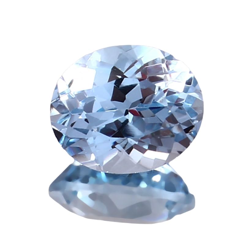 Aigue-marine naturelle 10x12mm gemme ovale facettée pour création bijoux DIY