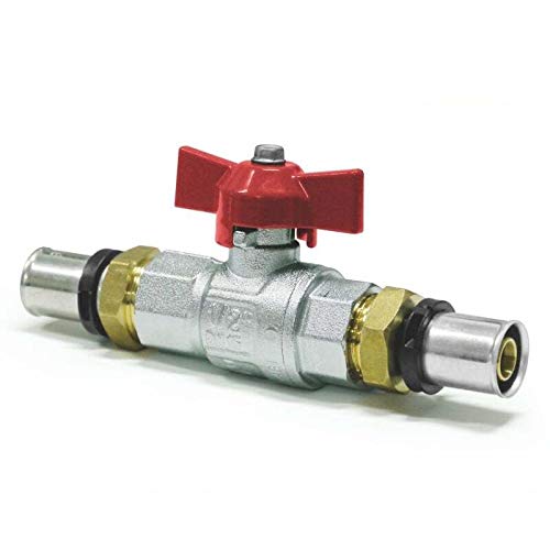 Preisvergleich Produktbild SANPRO THPRESS Pressfitting Kugelhahn mit rotem Flügelgriff und TH Kontur (26x3)