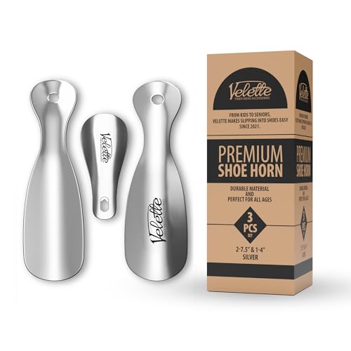 Velette 3-Pack Metal Shoehorn - 2 Set 7.5