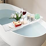 Stabile Anordnung und breite Anwendung: Das ausziehbare Abtropftablett for die Badewanne ermöglicht eine stabile Anordnung, sodass Sie sich keine Sorgen um ein Verrutschen während des Gebrauchs machen müssen. Kann in der Spüle platziert werden, um Obst und Gemüse zu waschen, Geschirr und Essstäbchen abzutropfen. Es kann auch neben der Badewanne platziert werden, um Badekugeln und andere Toilettenartikel aufzubewahren