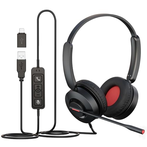 Casque avec micro pour centres d'appel MAIRDI USB-A et USB-C confort prolongé