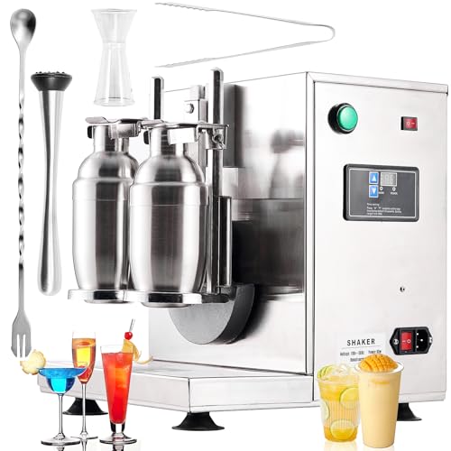 Mezclador automático de té con leche; tiempo de agitación y altura ajustables; ideal para cócteles, batidos y bebidas; preparación de bebidas sin esfuerzo en casa
