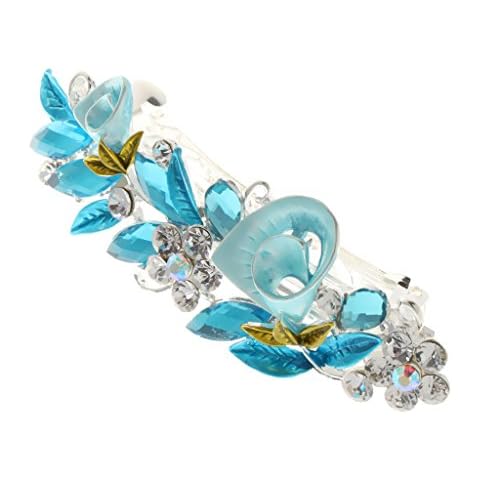 Generic Haarspange,mit Kristall Strass, Blume Form, Haarschmuck, Für Damen - Blau Cover