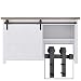 SMARTSTANDARD SDH0050MINIJ1BK 5ft Mini Cabinet Sliding Barn Door Hardware Kit, for TV Stand Wardrobe, Black, Single Rail, Easy to Install, Fit 30" Wide DoorPanel (NoCabinet)