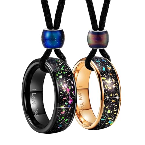 Aienid Relationship Necklace for Couples Promise Matching Necklace for Him and Her Tungsten Steel I Love You Couple Jewelry
