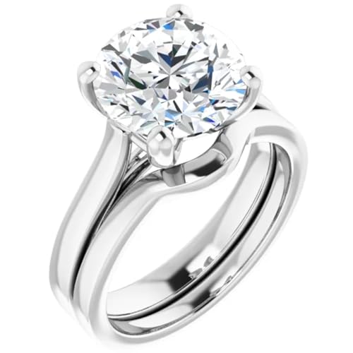 Solitaire 3 Ct. Round Brilliant Cut Lab Diamond Engagement Ring2