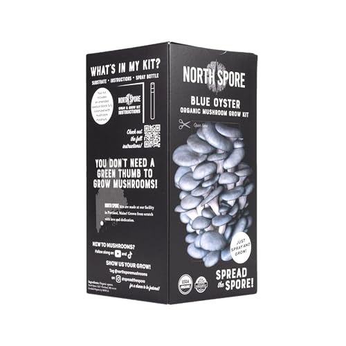 North-Spore-Organic-Blue-Oyster-Mushroom-Spray-Grow-Kit-4-lb-Beginner-Friendly-Easy-to-Use-USDA-Certified-Organic-Non-GMO-Handmade-in-Maine-USA