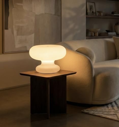 Lámpara de mesa (L5003) con Forma de Seta - Donut, Luz Cálida. Diseño Moderno, Ideal para Salón, Dormitorio u Oficina, Incluye Bombilla, Conector Europeo, Tamaño 29x20.5 cm