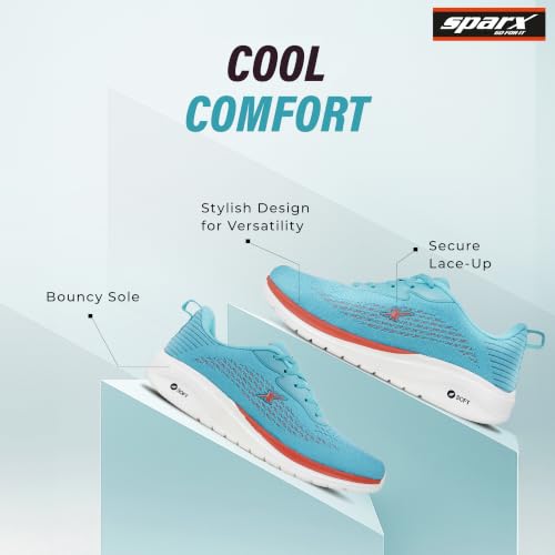 Image of SPARX Sports Running Shoes for Women - Lightweight Breathable Lace-Up Athletic Shoes with Cushioned Comfort, Shock Absorption, Durable Grip, Flexible Sole & Everyday Walking Performance
