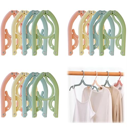 Armo Pack Of 12 Foldable Travel Hanger Folding Clothes Shirts Dress Coat Portable Hanger