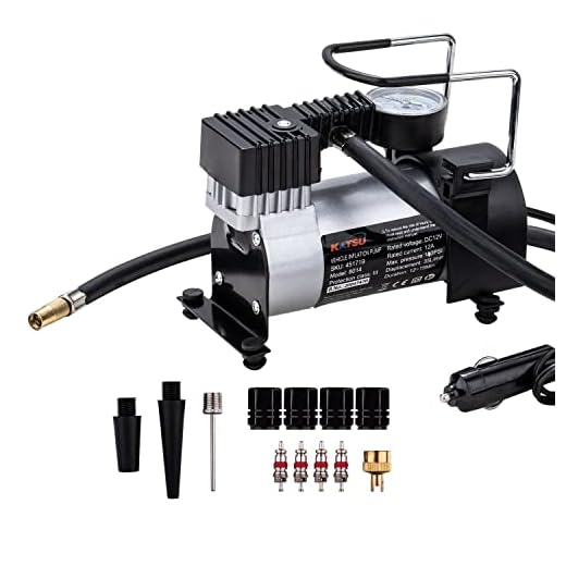 Katsu ® 451719 – Inflador de neumáticos de Coche, compresor de Aire, 12 V Gran relación Precio-Calidad