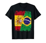 Brasil ESPAÑA Bandera de la Amistad Brasil Camiseta