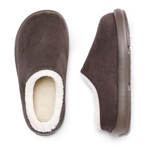 Hitopteu Zapatillas de Estar por Casa Niño Niña Caliente Pelusa Pantuflas de Invierno Zapatillas de Interiores y Exteriores Marrón Café Tamaño de la etiqueta 230 34/35