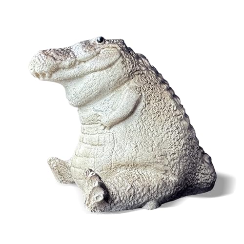 KIAYOO Statua Mini Alligatore, Ornamento per Giardino, Figurina di Coccodrillo, Carina Scultura in Resina per Decorazione Interna ed Esterna, Regalo di Compleanno, Natale per Uomini, Donne e Amici