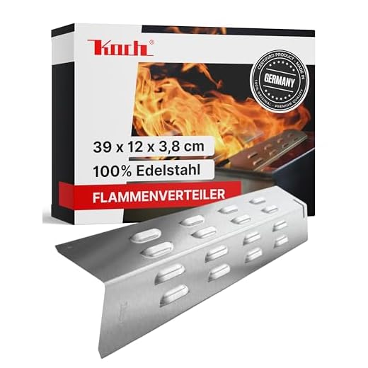 BBQ-Toro Edelstahl Flammenverteiler für Gasgrill | 43,5 x 15 cm | Silber | Flammenblech Gasgrill, Ersatz Brennerabdeckung, Flammblech für Gasgrill, Edelstahl Hitzeblech, Grill Ersatzteile 2 KOCH #56 Edelstahl Flammenverteiler 390 x 120mm mit NUT Flammenblech/Brennerabdeckung/Aromaschiene V2A Ersatzteil z.B für Jamie Oliver + Kingsman 4