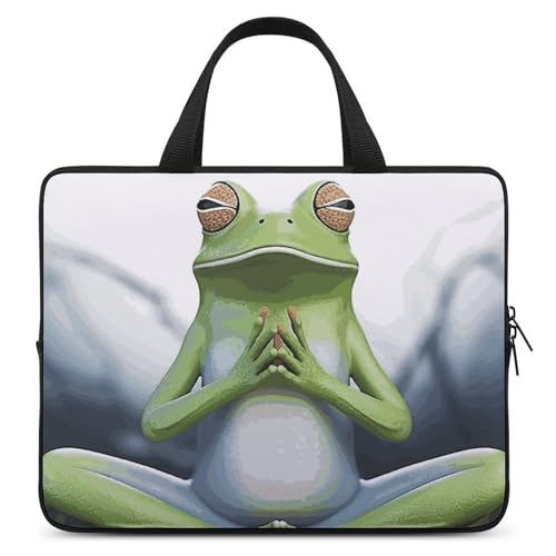 Housse ordinateur portable 10" grenouille yoga en néoprène souple