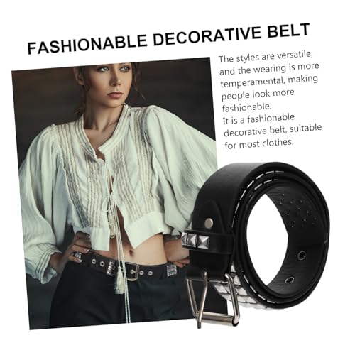 Punk Metal Rivet Waist Chain Belt for Women Shining Waistband Fashion Accessory Stylish Clothing Decor3