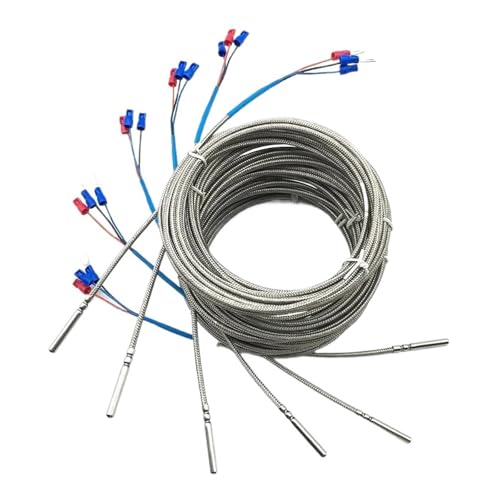 Sensor Pt100 para alta temperatura 450 ℃ con resistencia de platino pura y fibra de vidrio 2m
