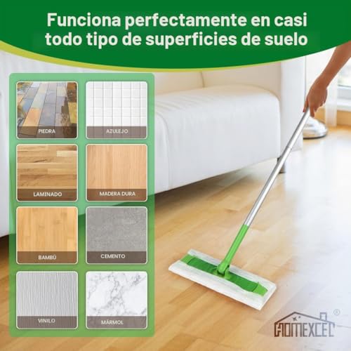 Miniatura 7 de Homexcel Almohadillas De Trapo De Barrido En Seco Compatibles Con Swiffer Sweeper, Almohadillas Desechables Para Fregona Y Limpieza De Suelos, 64 Unidades