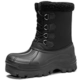 [NEARDREAM] メンズ スノーブーツ 雪 冬 ハイカット 靴 スノーシューズ 防滑 軽量 防水 防寒 snow boots men 裏起毛 ボアブーツ 黒 26.0 cm