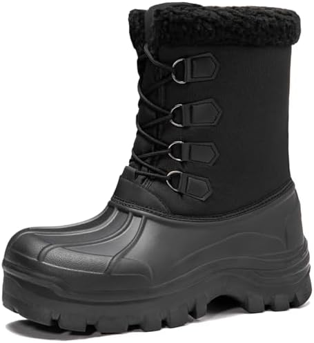 （14:30時点） [NEARDREAM] スノーブーツ メンズ 防水 防寒 雪 冬 ハイカット 靴 スノーシューズ 軽量 snow boots men 裏起毛 ボアブーツ 防滑 黒 27.0cm