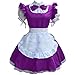 SDERG Abiti da donna con colletto a fiocco, per cosplay, lingerie finta, costume da donna, grembiule da donna, abito da ballo per donne, Viola, S