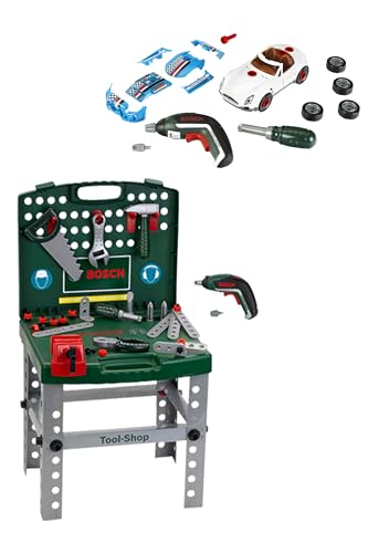 Klein Bosch ままごと ツールショップ ごっこ遊び 工具セット おもちゃ ボッシュ 工具 組み立て 分解 知育玩具 ブロック 電動 ドライバー ツールボックス ドリル ノコギリ スパナ ペンチ ハンマー ネジ DIY 大工 仕事 まねごと [ツー