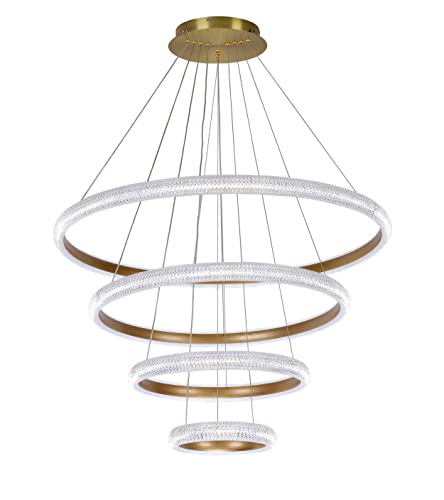 Lustre moderne à LED 4 anneaux pour corriger l'éclairage de vos pièces sombres